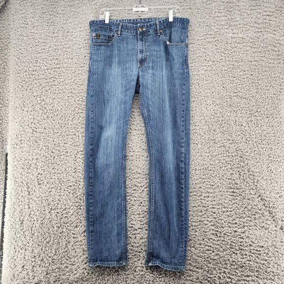 Original Penguin Jeans Mens 34x32 Blue Skinny Stretch Denim - Picture 1 of 13